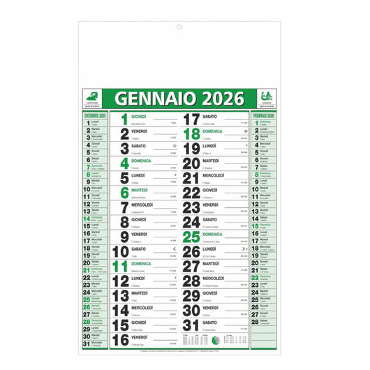 CALENDARIO VERDE - MODELLO SI B050
